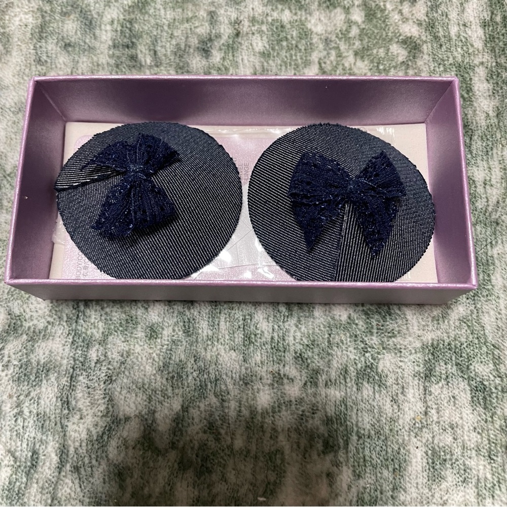 Denim bow pasties